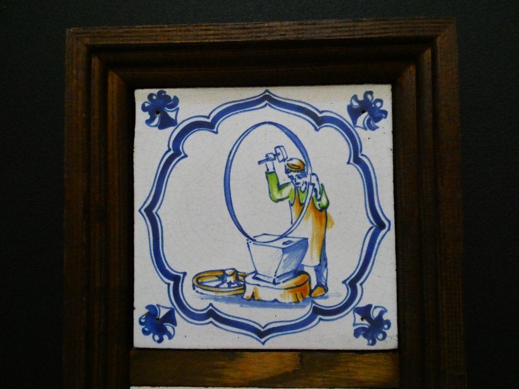Tegeltableau van de wielenmaker wiel voor wagen of koets, Ophalen of Verzenden