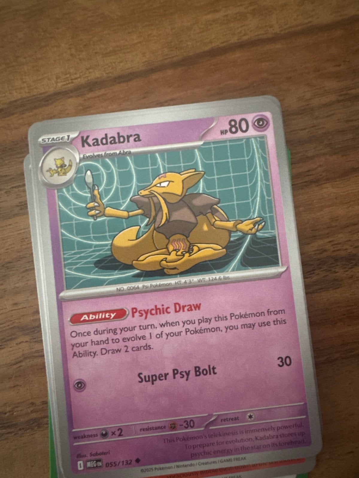 Pokémon Kaart Kadabra 055/132 - EX Legend Maker, Ophalen of Verzenden, Gebruikt, Losse kaart
