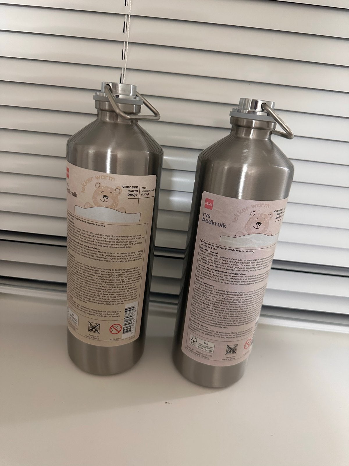 2x DEMA RVS Bedkruik - Warmwaterkruik voor baby's, Ophalen of Verzenden, Zo goed als nieuw