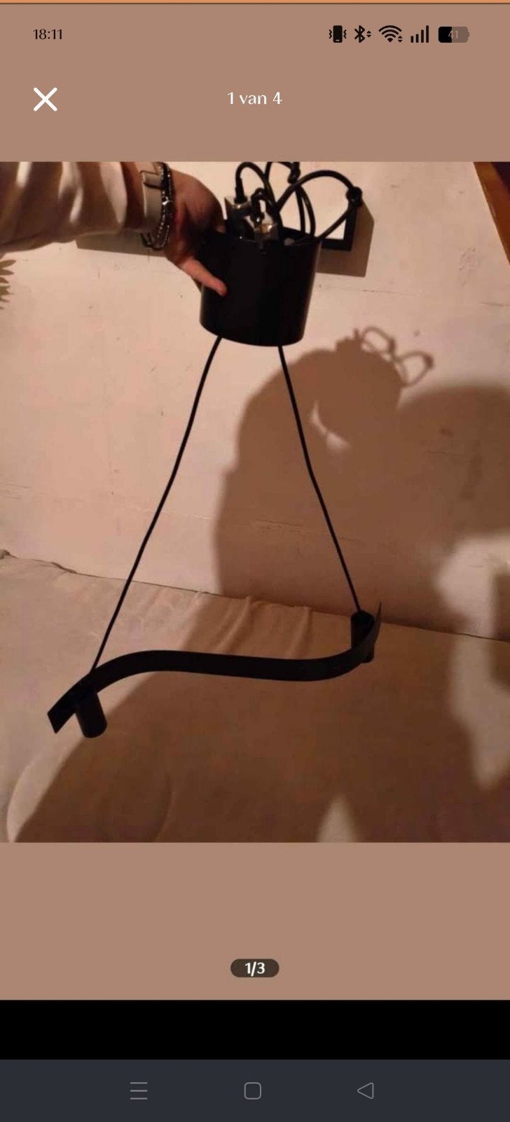 IKEA Handlamo hanglamp - Zwart, modern design, Ophalen, Gebruikt, E27 (groot), Metaal