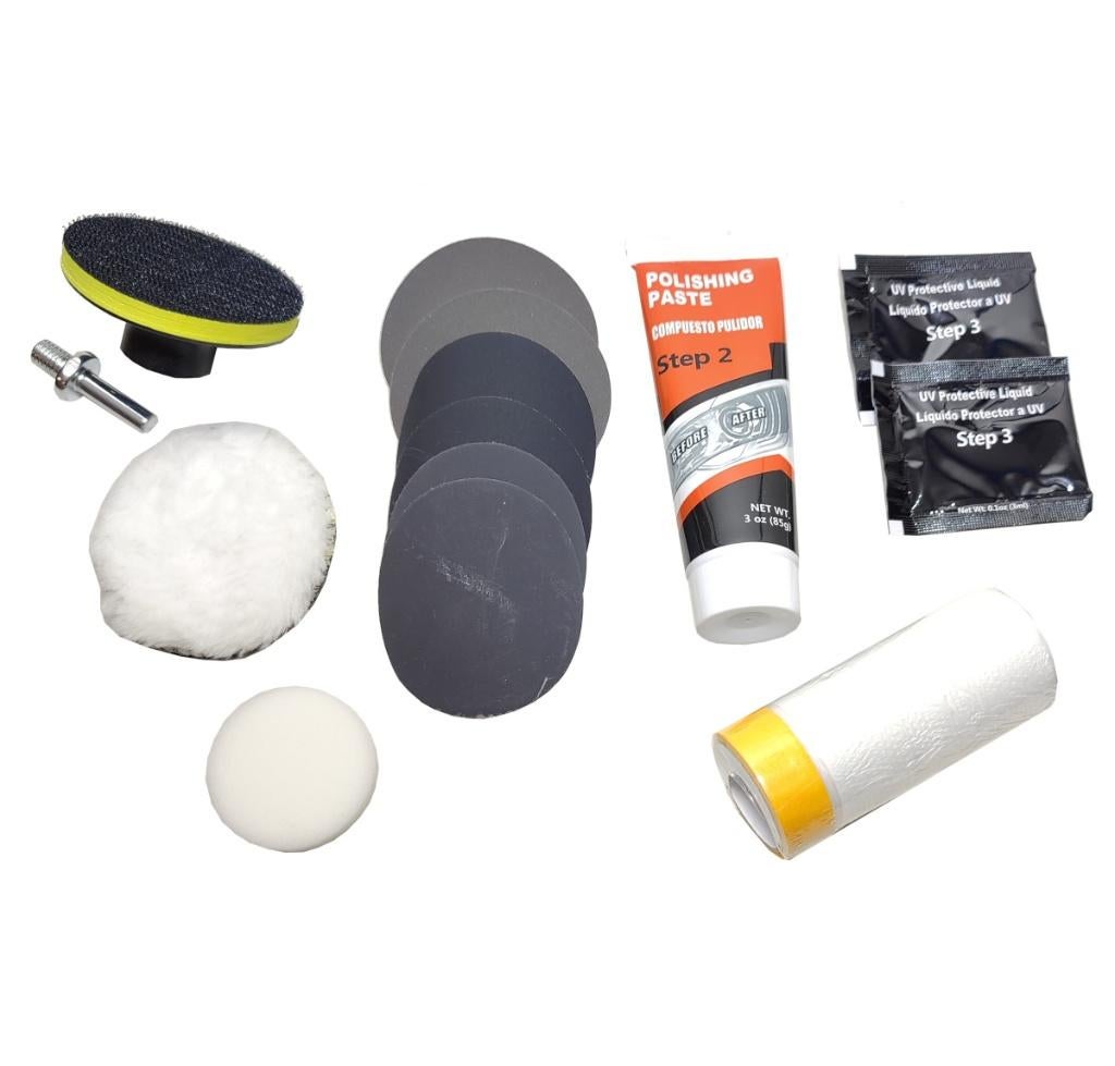Complete Koplamp polijst poets herstel set kit auto lamp, Auto diversen, Onderhoudsmiddelen, Ophalen of Verzenden
