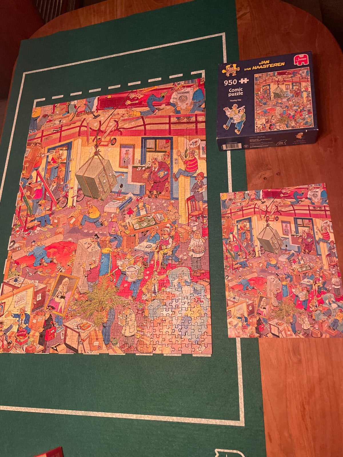 Jan van Haasteren Comic Puzzel 950 stukjes the Moving Day, Hobby en Vrije tijd, Ophalen of Verzenden, 500 t/m 1500 stukjes, Zo goed als nieuw