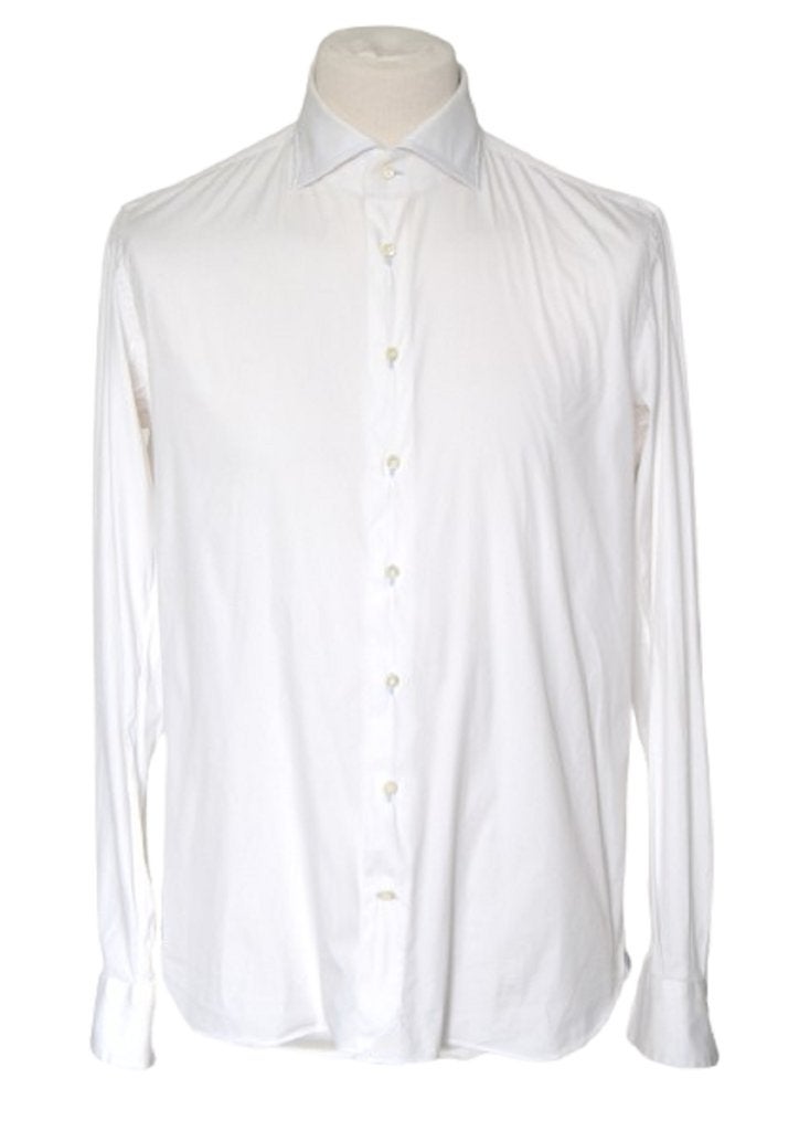 Emanuele Maffeis overhemd, shirt, off-white, Mt. 41 / L, Kleding | Heren, Overhemden, Verzenden, Wit, Zo goed als nieuw, Halswijdte 41/42 (L)