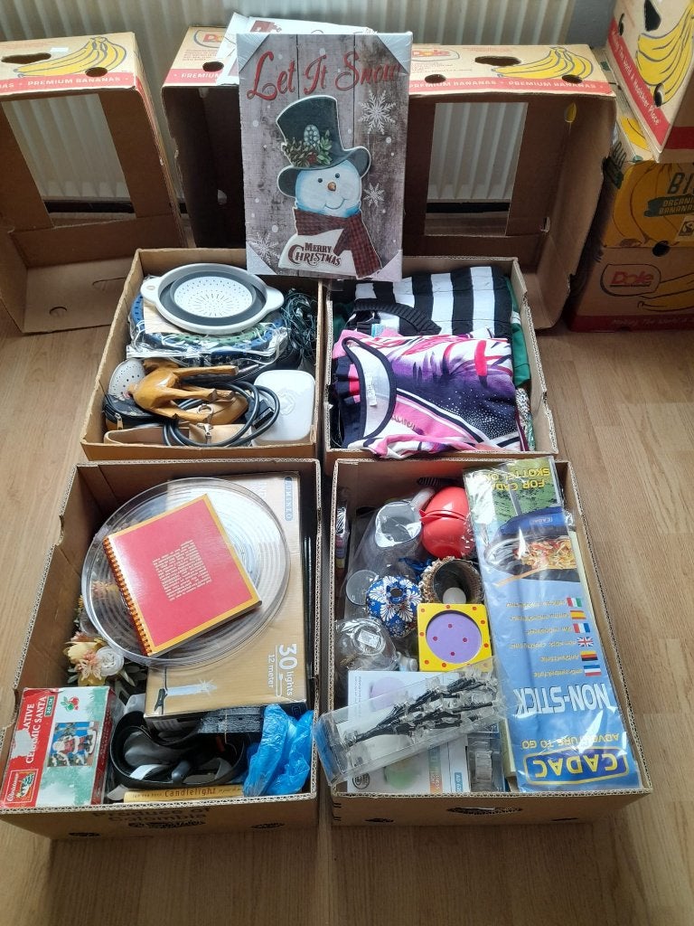 rommelmarkt spullen, Ophalen, Gebruikt