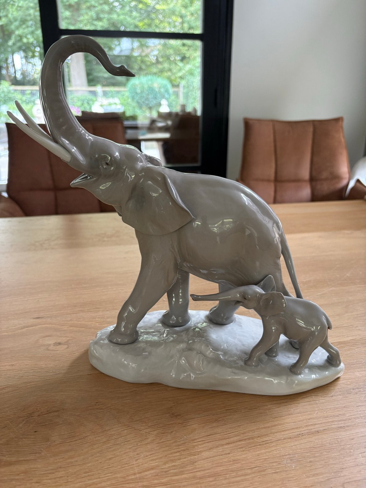 Lladro Porseleinen Beeld Olifant met Kalf - Fulgencio Garcia, Ophalen