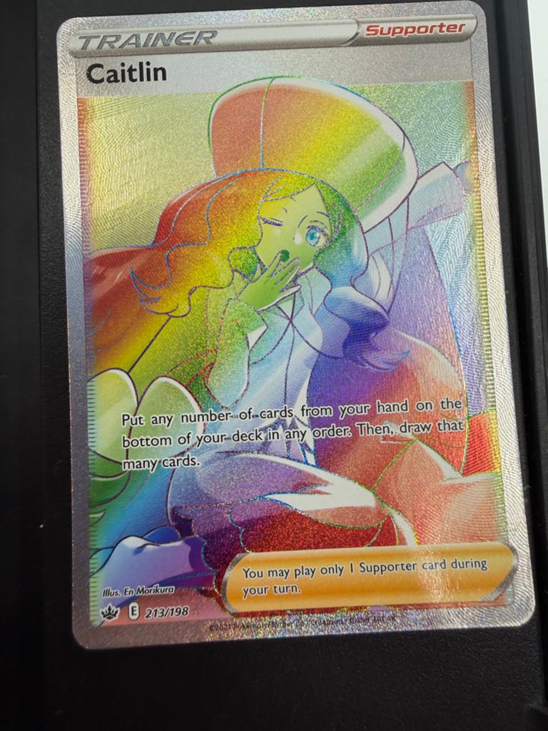 Pokémon TCG Caitlin Full Art Rainbow Supporter Kaart, Ophalen of Verzenden, Zo goed als nieuw, Losse kaart, Foil