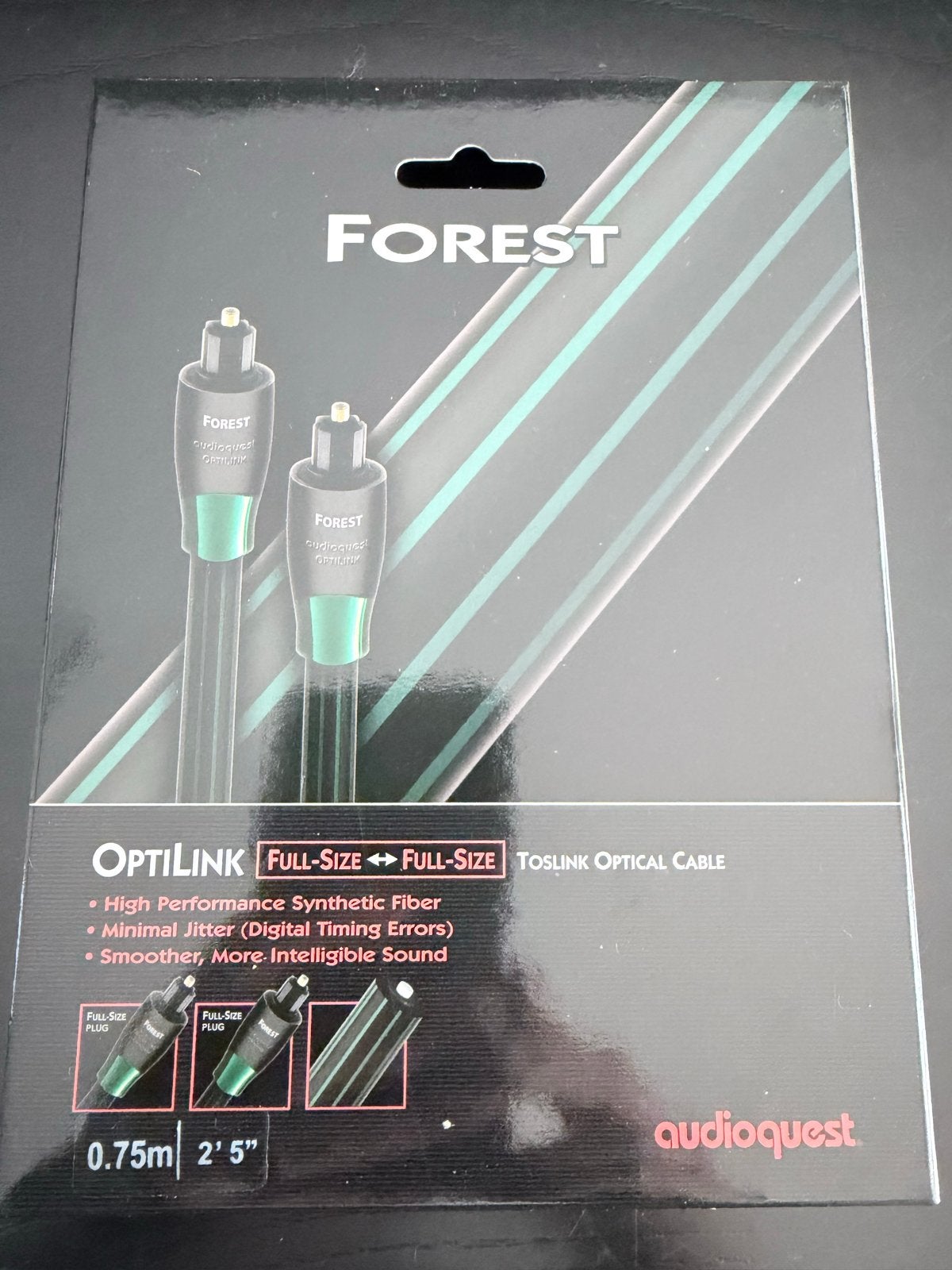 AudioQuest Forest OptiLink Toslink Optische Kabel 0.75m