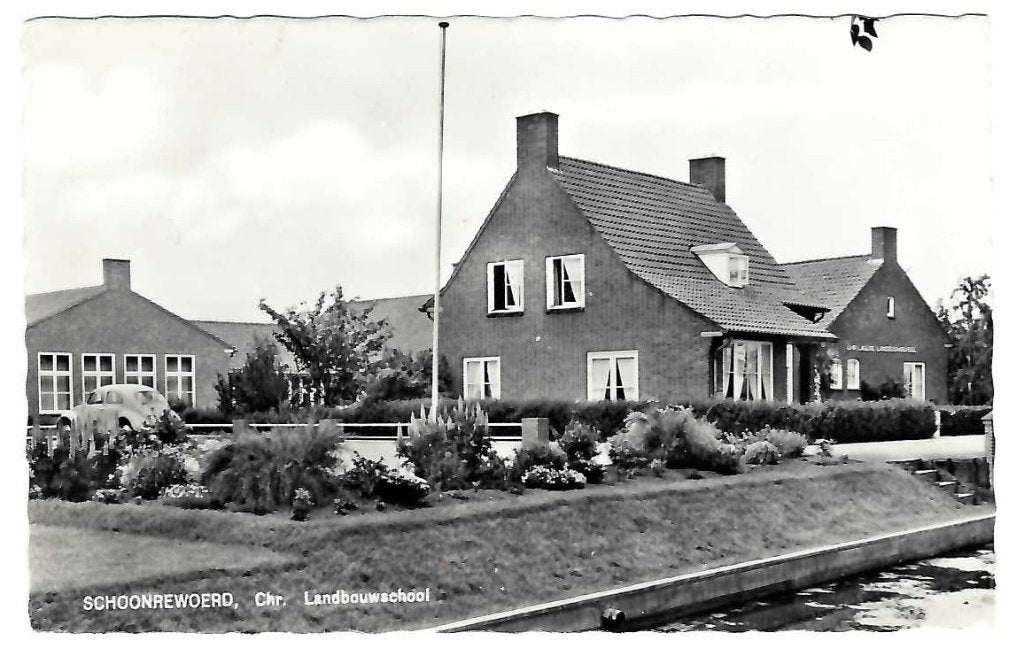 Schoonrewoerd - Chr. Landbouwschool, Verzenden, 1940 tot 1960, Gelopen, Zuid-Holland