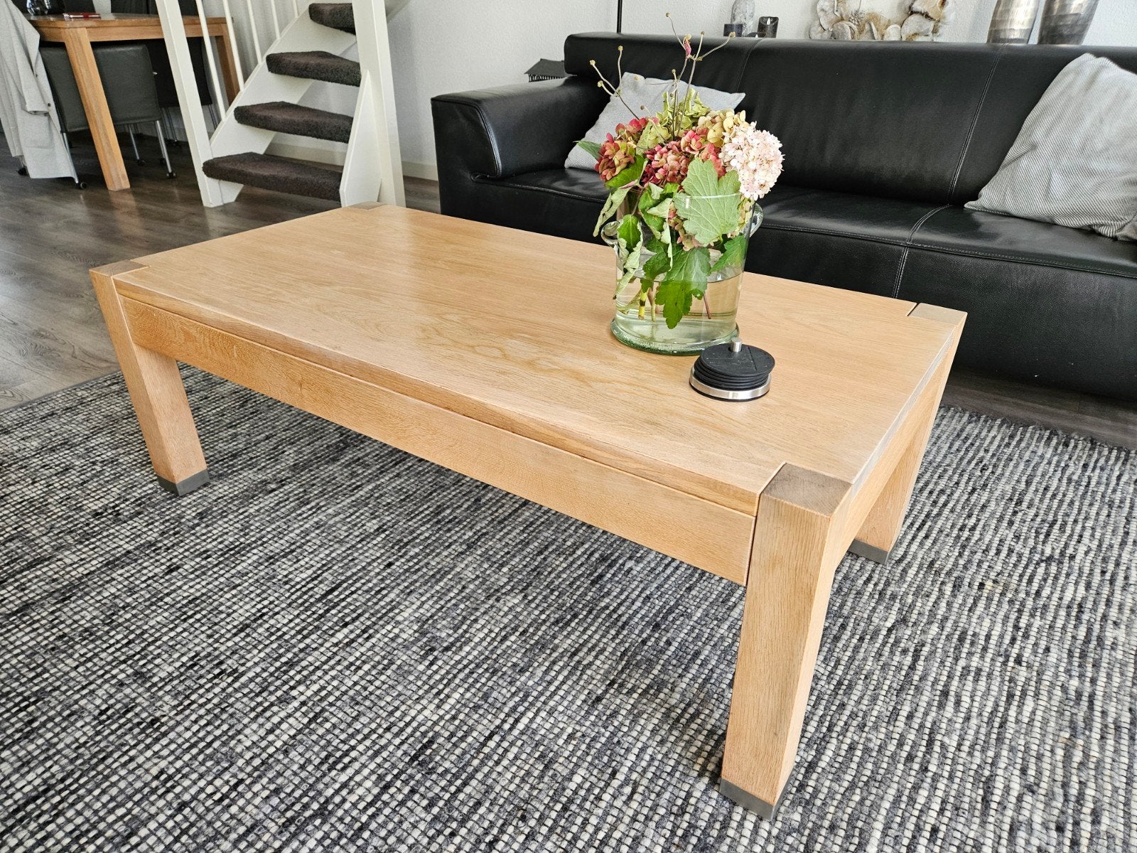Eikenhouten salontafel, Ophalen, Modern, Klassiek, Gebruikt, 100 tot 150 cm