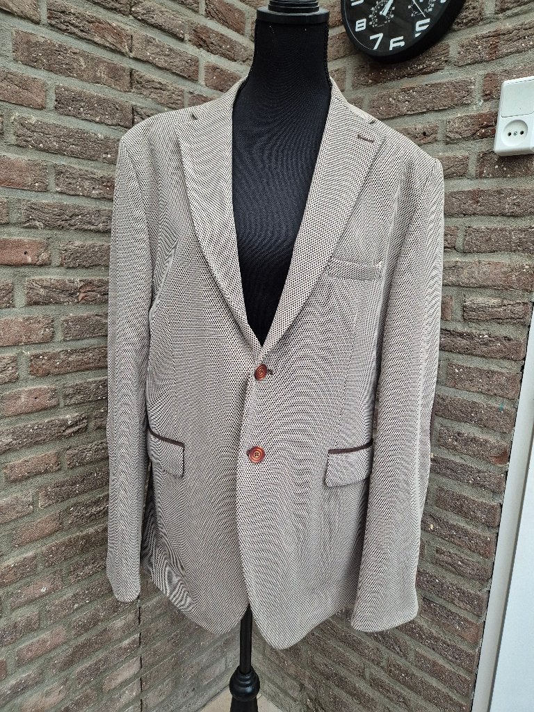 WAM Denim beige colbert maat 56, Ophalen of Verzenden, Zo goed als nieuw, Maat 56/58 (XL), Overige kleuren