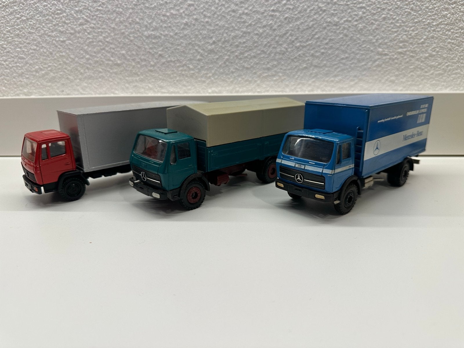 Set van 3 Mercedes bakwagens van Conrad en NZG, Ophalen of Verzenden, Gebruikt, Bus of Vrachtwagen, Conrad