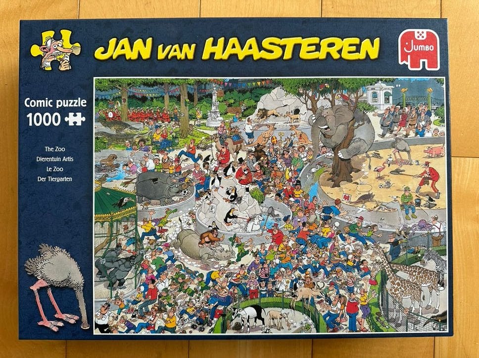 Jan van Haasteren Comic Puzzel - The Zoo 1000 stukjes, Ophalen, Meer dan 50 stukjes, Gebruikt, 0 tot 6 maanden