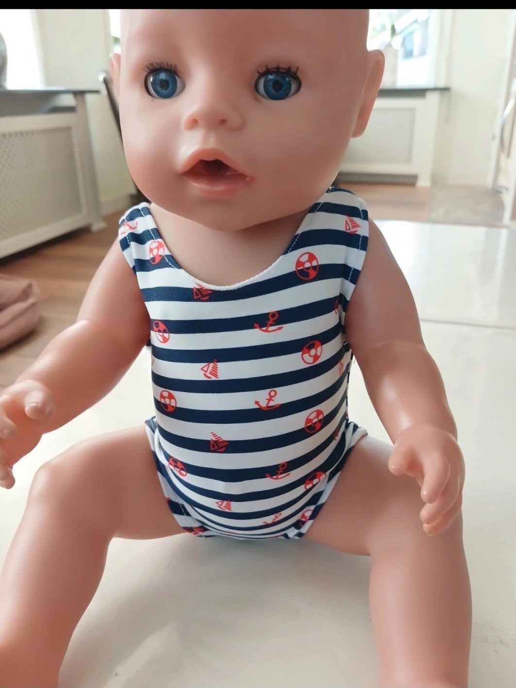 Badpak gestreept baby born pop 43cm, Ophalen of Verzenden, Nieuw, Babypop