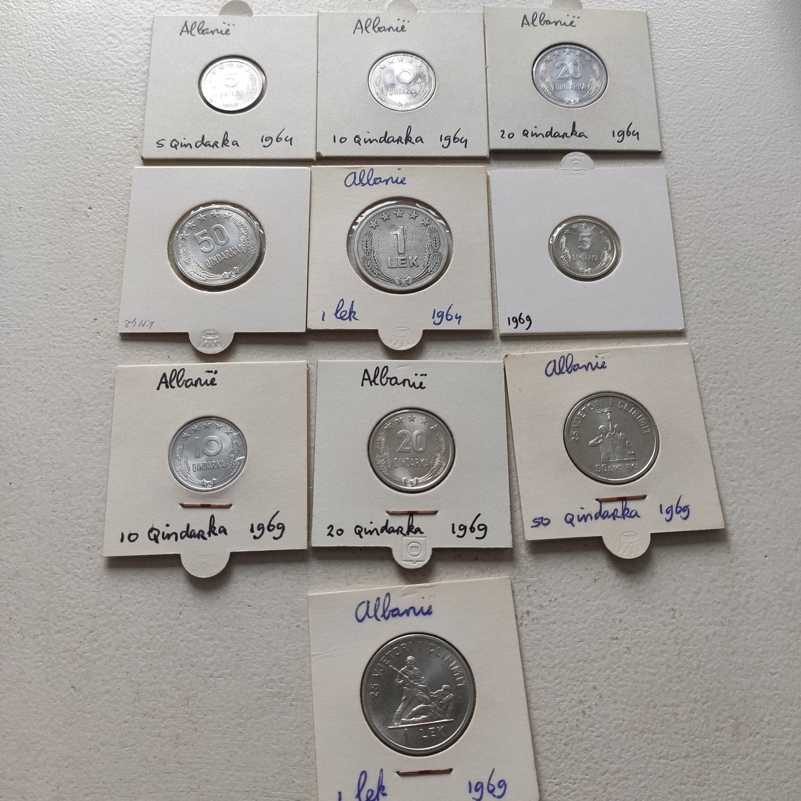 Albanië set qindarka en lek 1964-1969, Ophalen of Verzenden