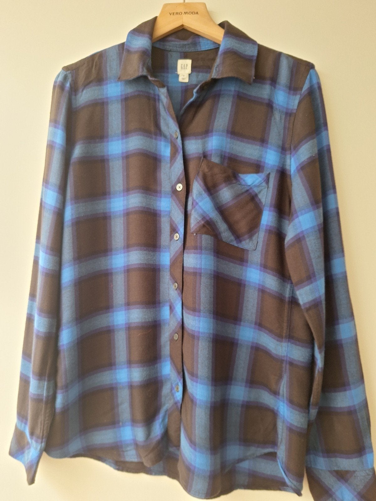 GAP Geruit overhemd - Bruin/Blauw/Paars, GAP, Meerkleurig, Ophalen of Verzenden, Zo goed als nieuw