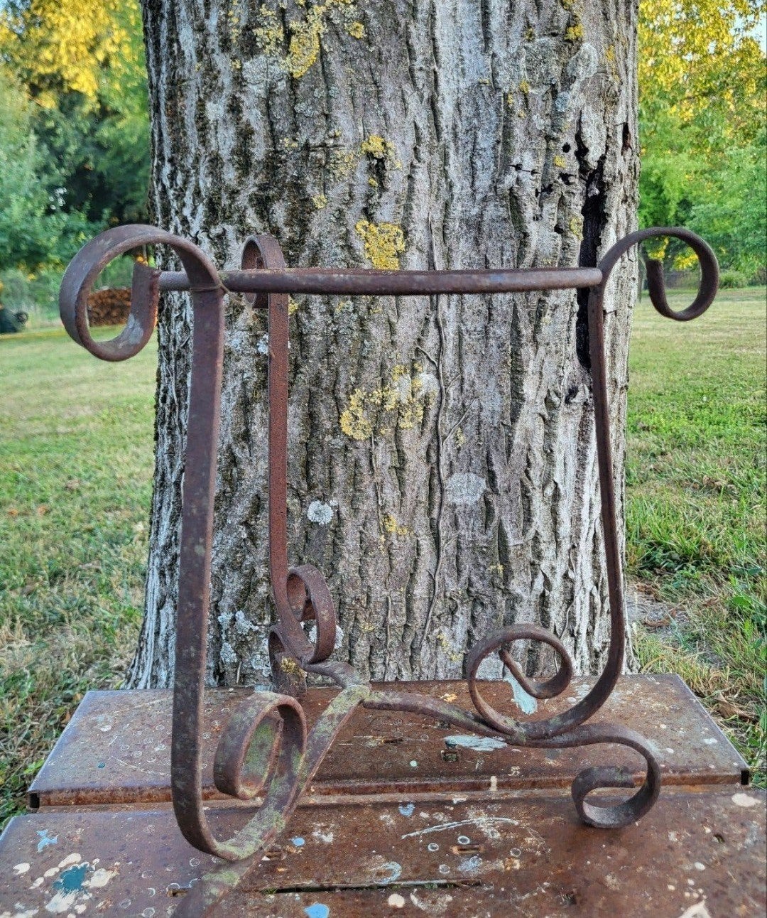 Frans ijzeren plantenstandaard/allegonda, Antiek en Kunst, Curiosa en Brocante, Ophalen of Verzenden