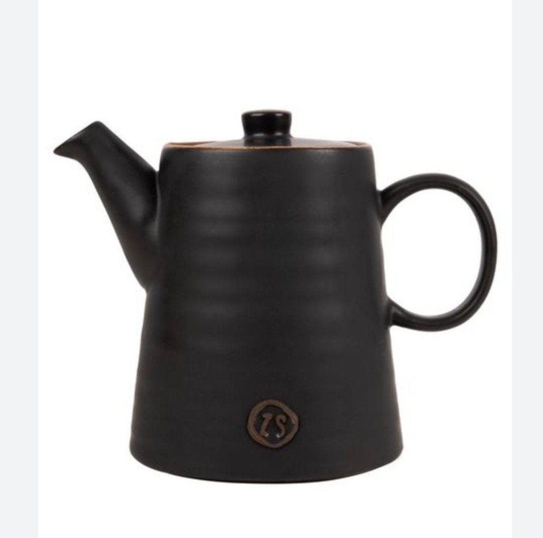 Zwarte theepot  Zusss van keramiek 1.25 liter, Theepot/fluitketel, Nieuw, Ophalen of Verzenden, Zwart