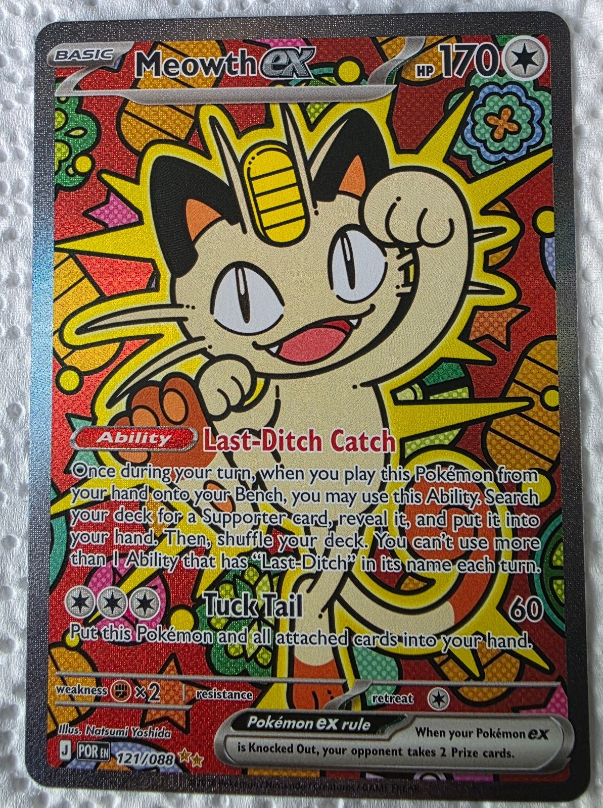 Pokemon Meowth ex 121/088 Perfect Order, Ophalen of Verzenden, Nieuw, Losse kaart, Foil