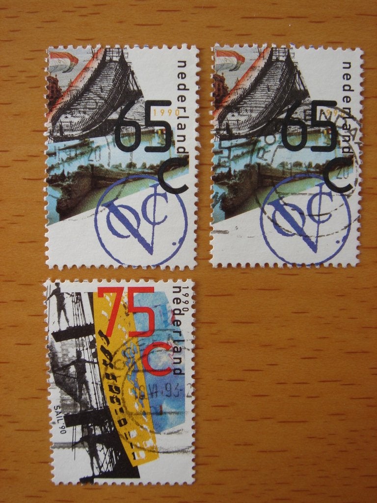 Scheepvaart 3x  NVPH 1453 en 1454    , Ophalen of Verzenden, Na 1940, Gestempeld