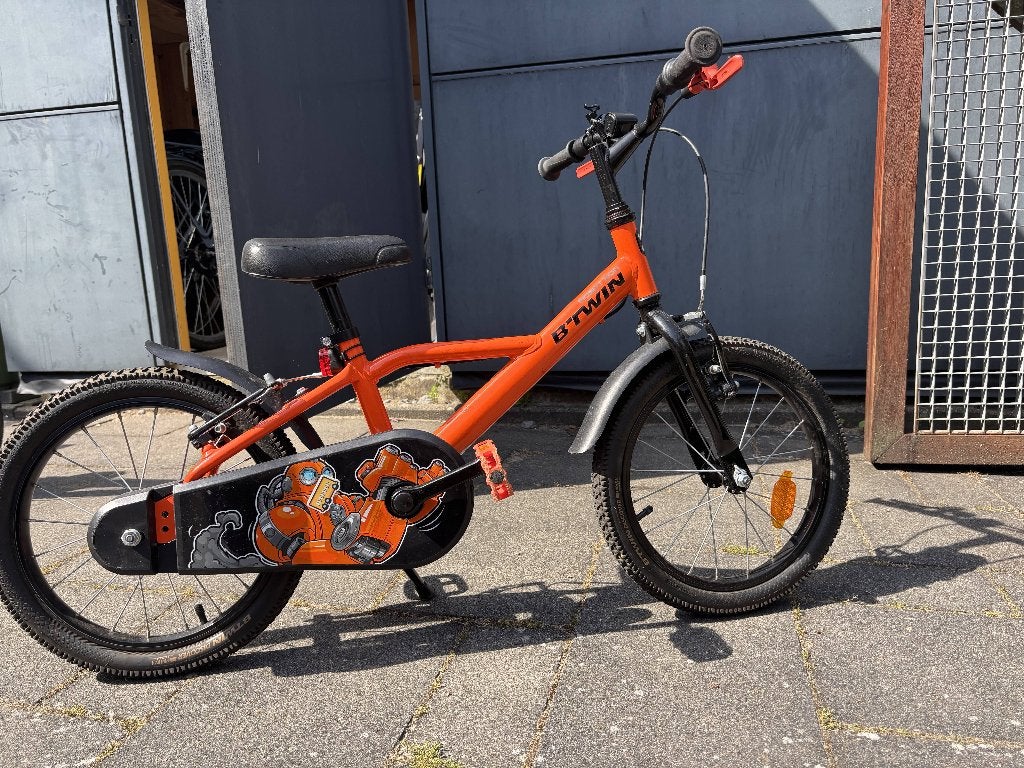 BTWIN Kinderfiets 500 16 inch 4-6 jaar, Ophalen, 16 tot 20 inch, Velgrem, Zo goed als nieuw
