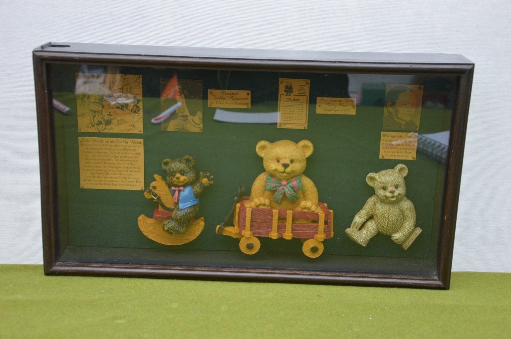 Vintage diorama / kijkkast van geschiedenis van Steiff beren, Ophalen of Verzenden, Gebruikt, Beeldje, Steiff