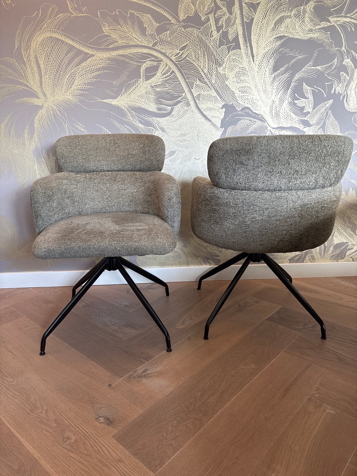 Eetkamerstoelen (4) Capri groen Kwantum, draaibaar, z.g.a.n., Ophalen, Overige kleuren, Zo goed als nieuw, Eén