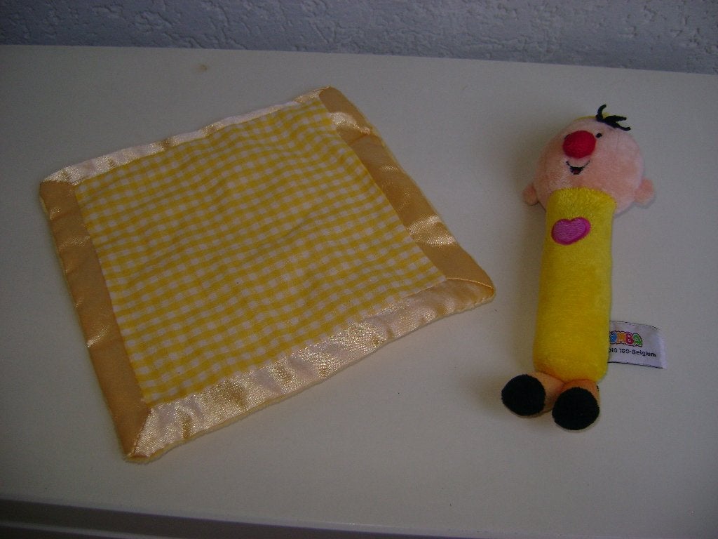 geel velours kroeldoekje van bumba en bumba knuffel, Ophalen of Verzenden, Zo goed als nieuw, Overige typen