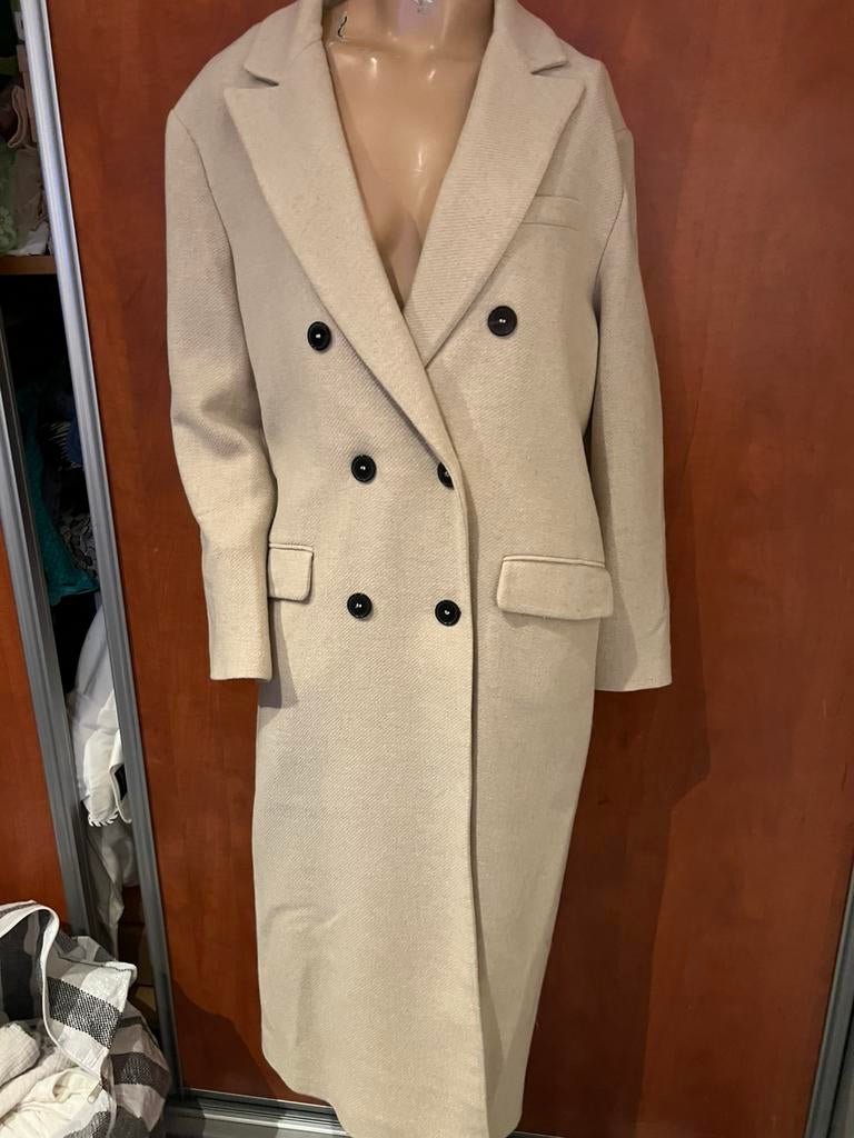 ZARA jas maat L met wol zgan, R, Beige, Maat 42/44 (L), T