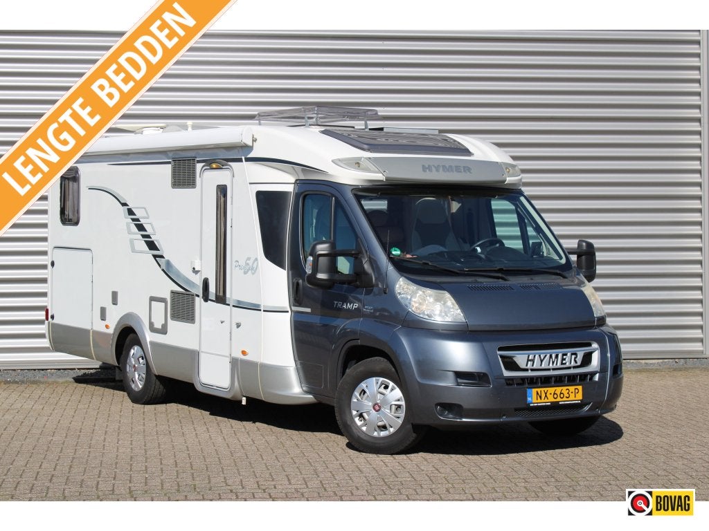 Hymer T678 Lengtebedden 150PK Heavy Trekhaak Luchtvering, Caravans en Kamperen, Campers, Ringverwarming, Fiat, 7 tot 8 meter, Bedrijf