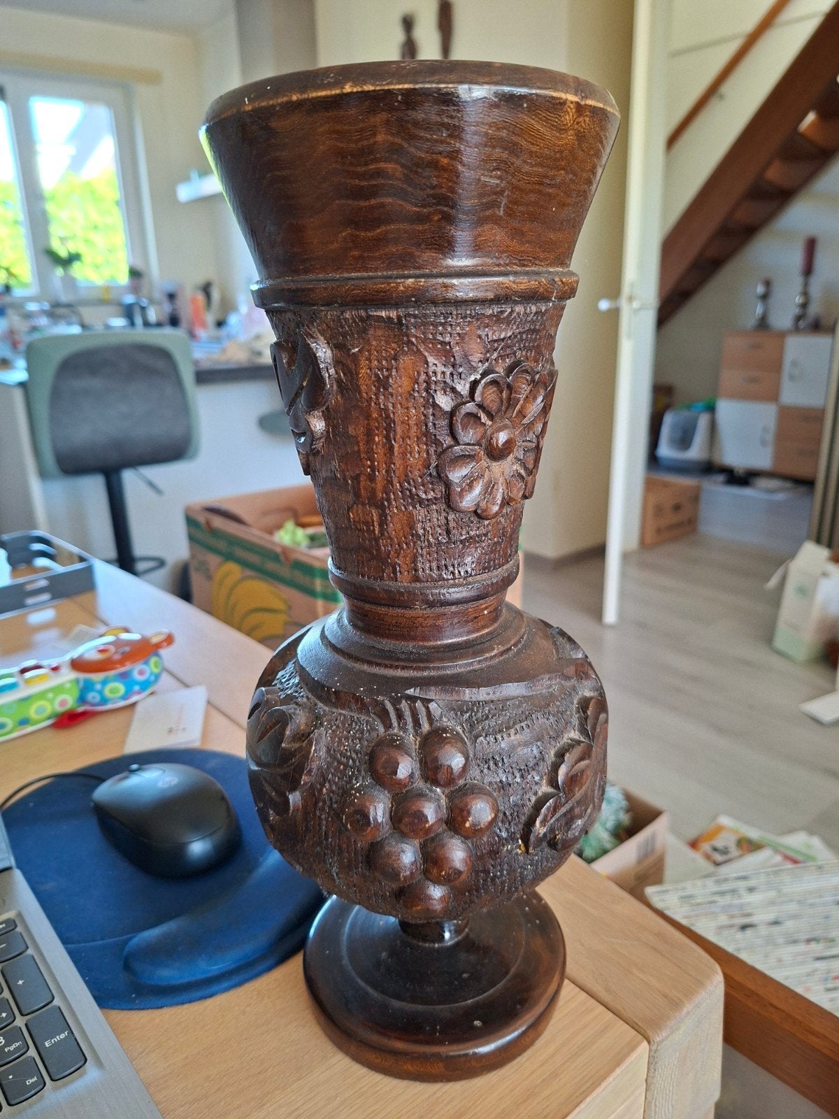 3 Houten vazen, Ophalen of Verzenden