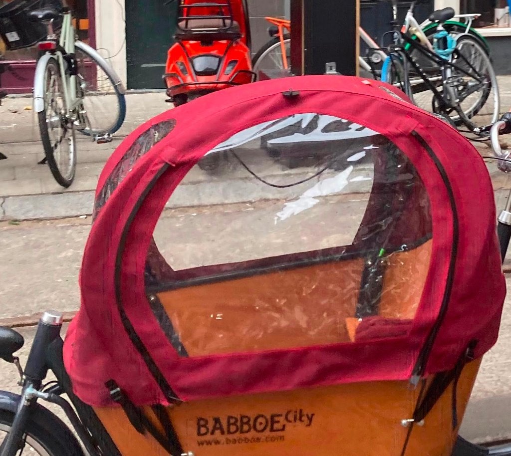 Regentent en bakrand Babboe City Bakfiets, Ophalen, Gebruikt, 3 kinderen, Overige merken