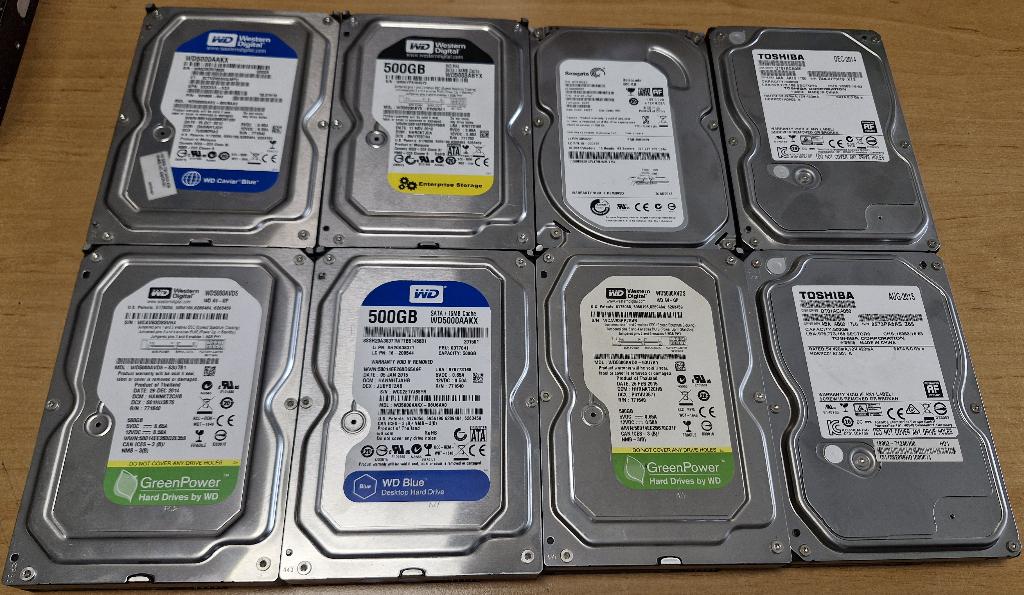 Diverse 500GB HDD's | WD | Toshiba | Seagate, Computers en Software, Harde schijven, Gebruikt, Desktop, Intern, HDD, SATA, Ophalen of Verzenden