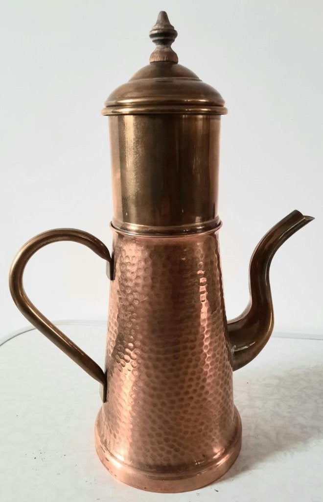 Antieke rood koperen gehamerd cafetiére, Antiek en Kunst, Ophalen of Verzenden