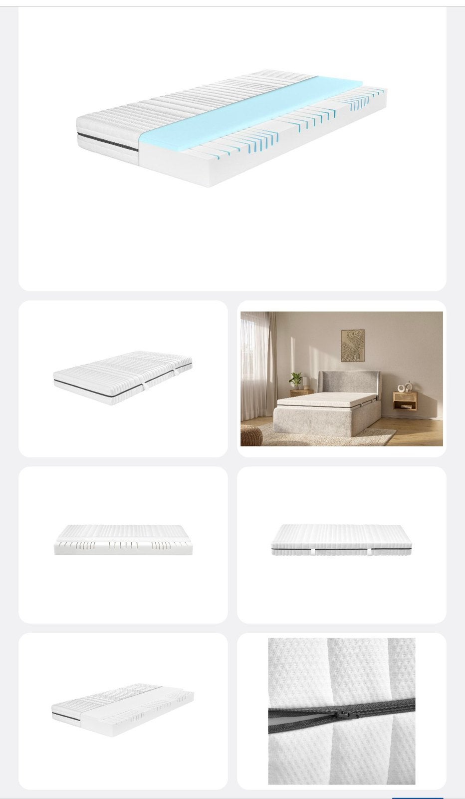 MERADISO LIVARNO HOME 7-zones koudschuimmatras 160 x 200 cm, Ophalen, Zo goed als nieuw, Tweepersoons, 160 cm