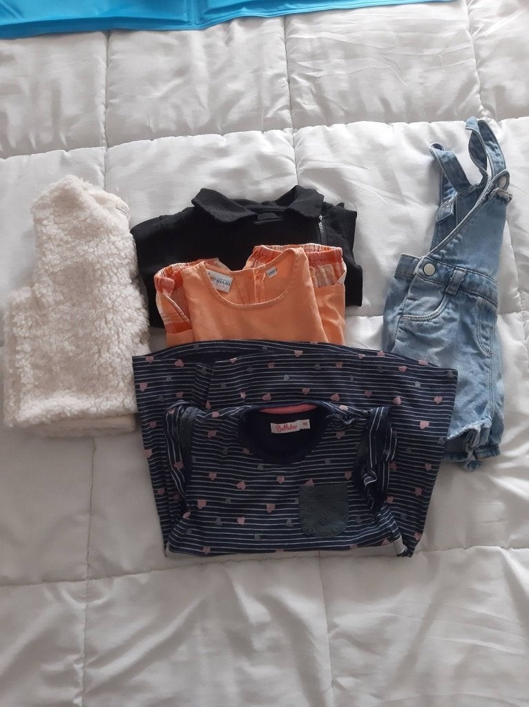 Pakket meisjeskleding Mt 80, Kinderen en Baby's, Babykleding | Baby-kledingpakketten, Ophalen of Verzenden, Zo goed als nieuw