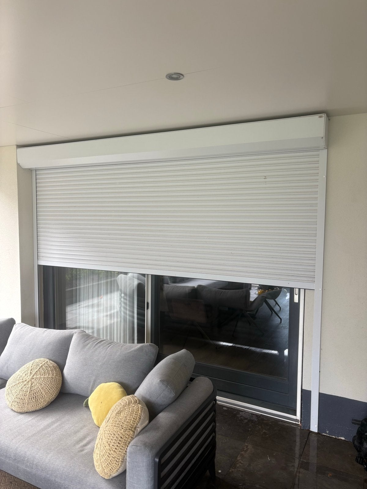 Elektrisch Somfy rolluik voor schuifpui (219x310cm), Doe-het-zelf en Verbouw, Ophalen, Gebruikt, 200 cm of meer, Wit