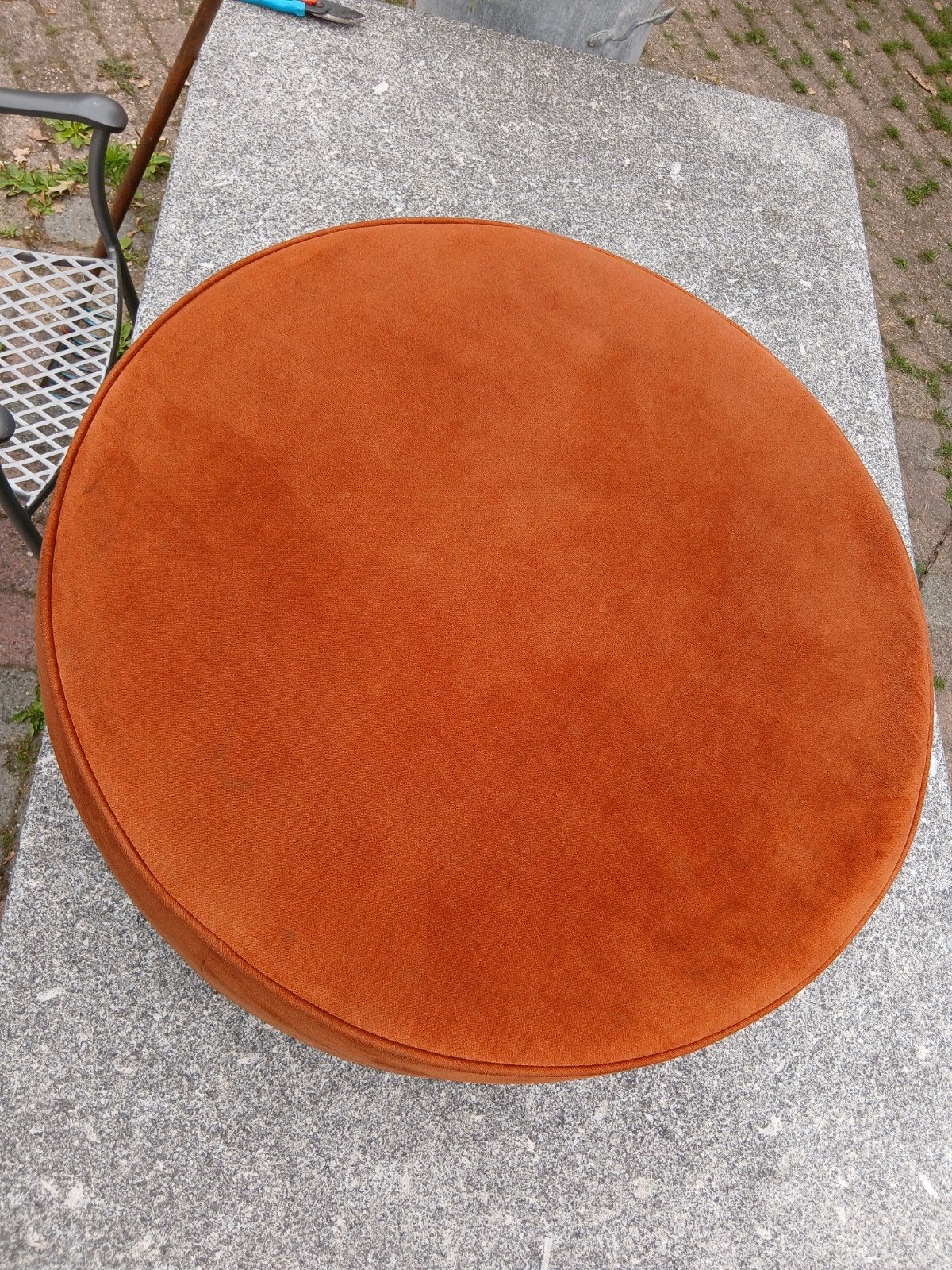 Grote oranje poef. Woood. 78x25, Huis en Inrichting, Banken | Voetenbanken en Poefen, Ophalen, Rond, Minder dan 50 cm, 75 tot 100 cm
