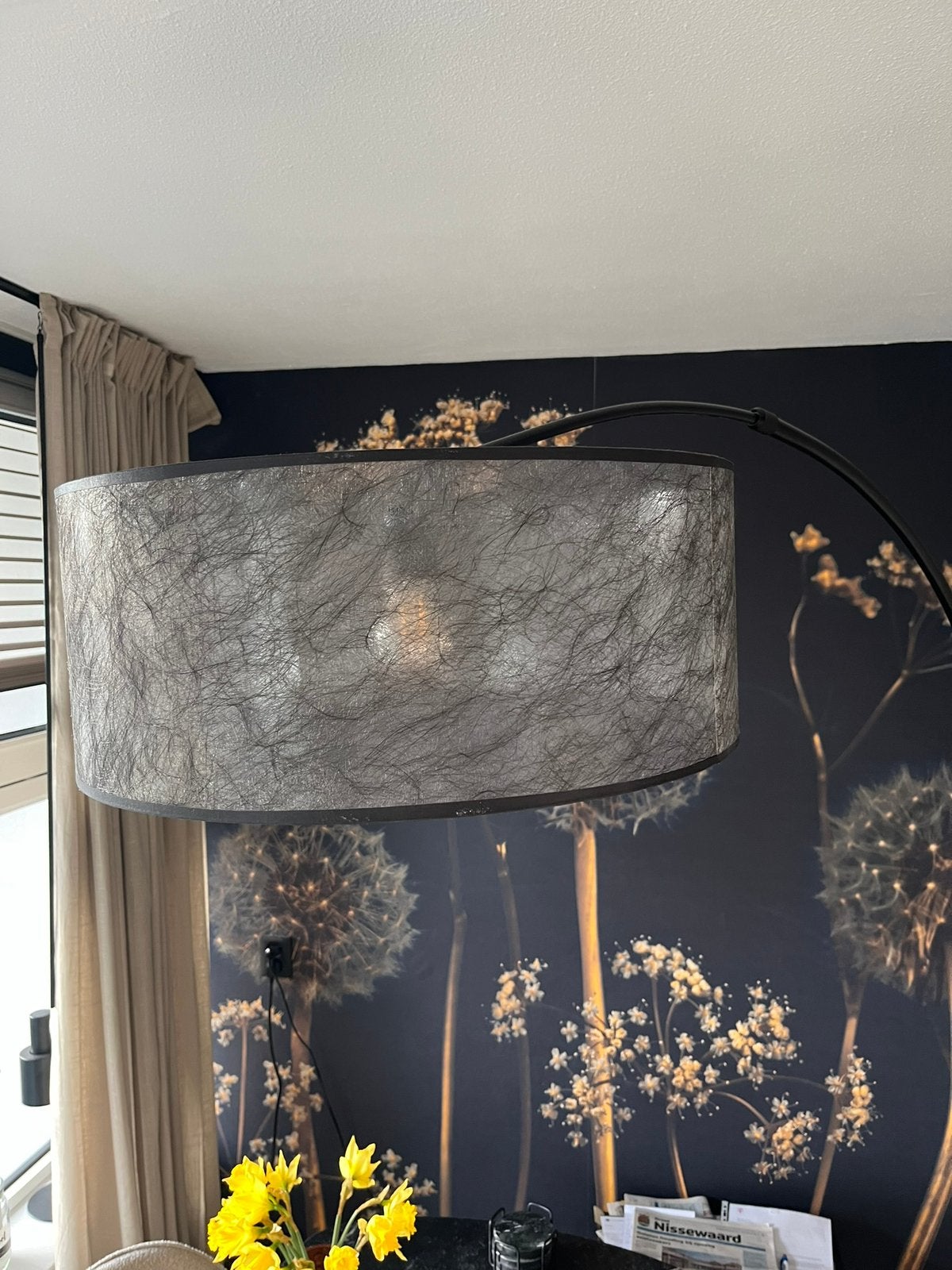 Lampekap steinhauer! Sizoflor transparant zwart. 50cm., Zwart, Rond, Zo goed als nieuw, Ophalen