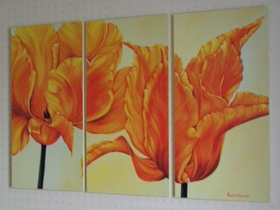 DRIELUIK GROOT 120 X 80 CM TULPEN IN BLOEI  mod 1 Nieuw, Beatrix Frederiks collectie, -, -, Nieuw