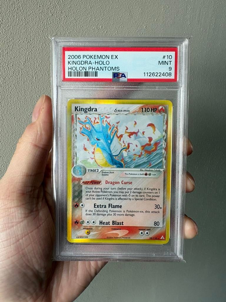 2006 POKEMON EX HOLON PHANTOMS #10 KINGDRA-HOLO PSA 9, Ophalen of Verzenden, Zo goed als nieuw