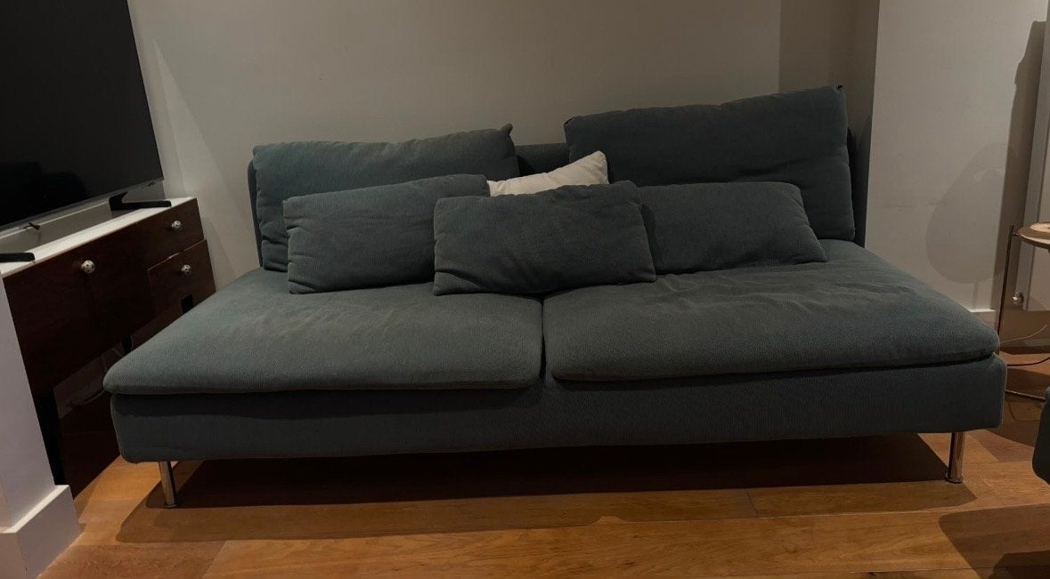 Sodernhamn Ikea 2zits bank (poef ook mogelijk), Ophalen, 250 tot 300 cm, Gebruikt, Hoekbank