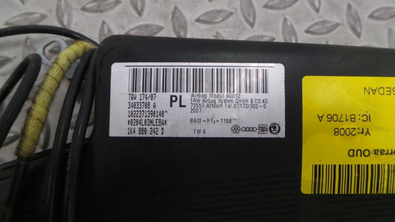 VOLKSWAGEN JETTA AIRBAG RECHTS 2008, Ophalen of Verzenden, Gebruikt, Stiba lid