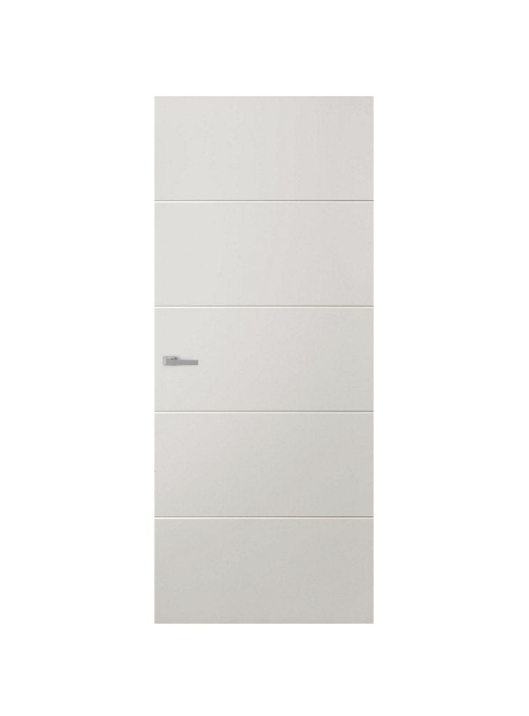 Moderne freeslijn houten binnendeur wit voorbehandeld, Doe-het-zelf en Verbouw, Niet ingevuld, 80 tot 100 cm, Binnendeur, Niet ingevuld