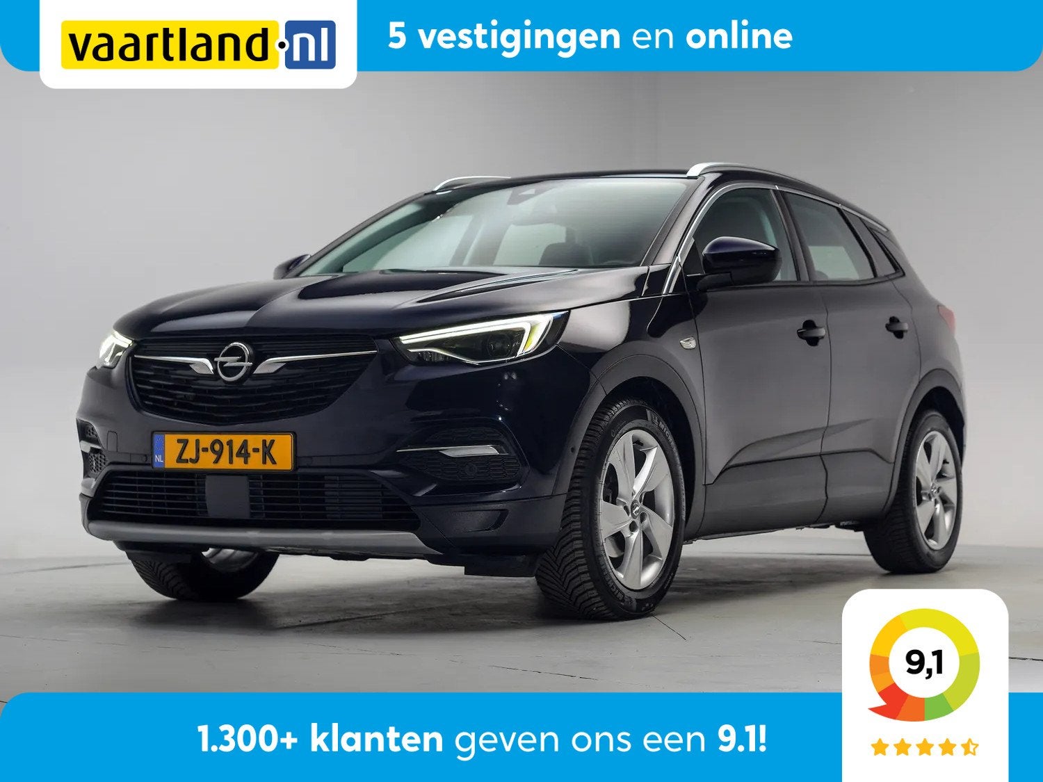 Opel Grandland X 1.6 Turbo Innovation Aut. [ Navigatie Trekh, Auto's, Opel, 1380 kg, Gebruikt, 4 cilinders, Blauw