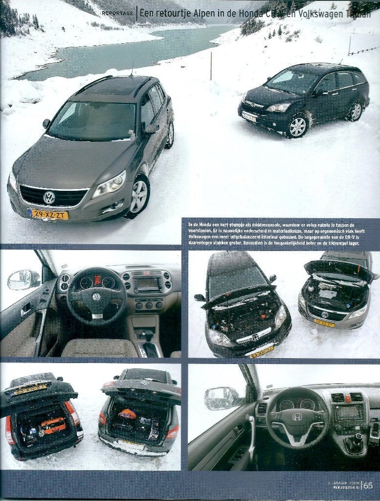 Autovisie test VW Tiguan en Honda CR-V 2008, Ophalen of Verzenden, Gelezen, Honda