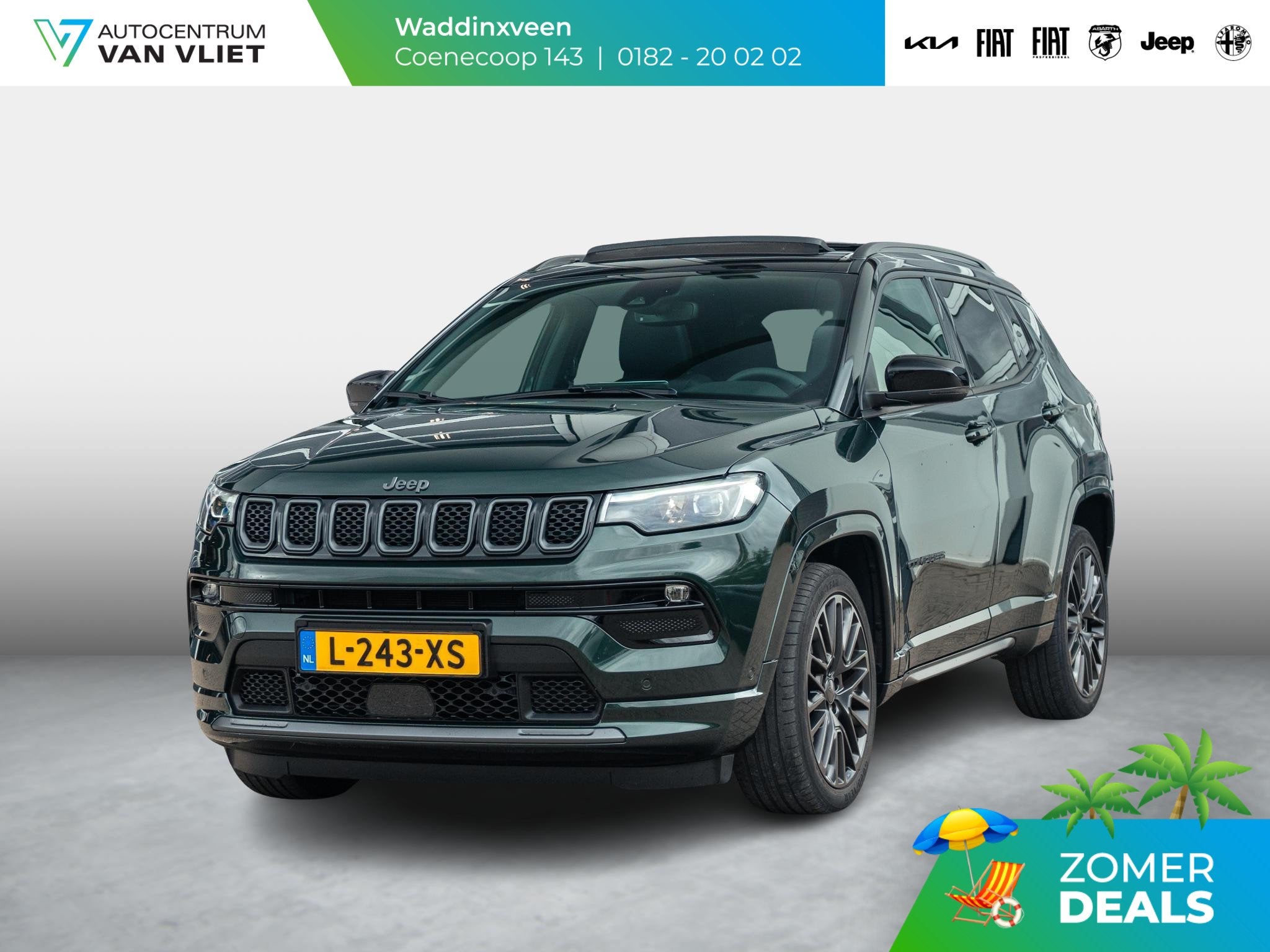 Jeep Compass 1.3 Turbo 150pk Automaat S | Leer |19" LM Velge, Auto's, Jeep, 12 maanden, Gebruikt, 4 cilinders, 600 kg