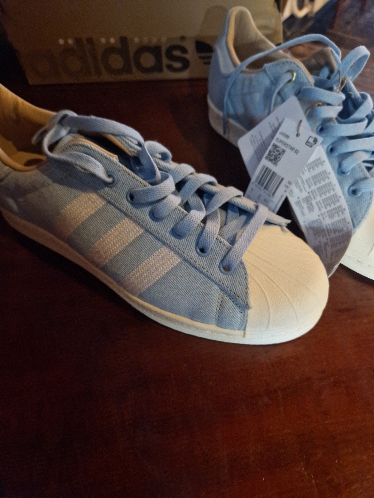 Adidas Superstar 82 - Lichtblauwe denim, Ophalen of Verzenden, Nieuw, Blauw