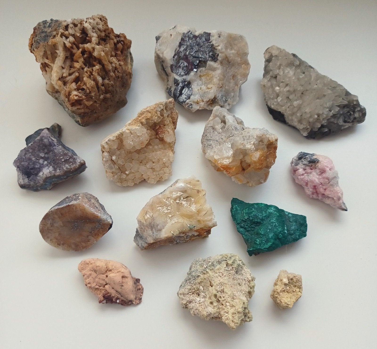 Lot (2) met verschillende mineralen (12 stuks), Ophalen of Verzenden, Mineraal