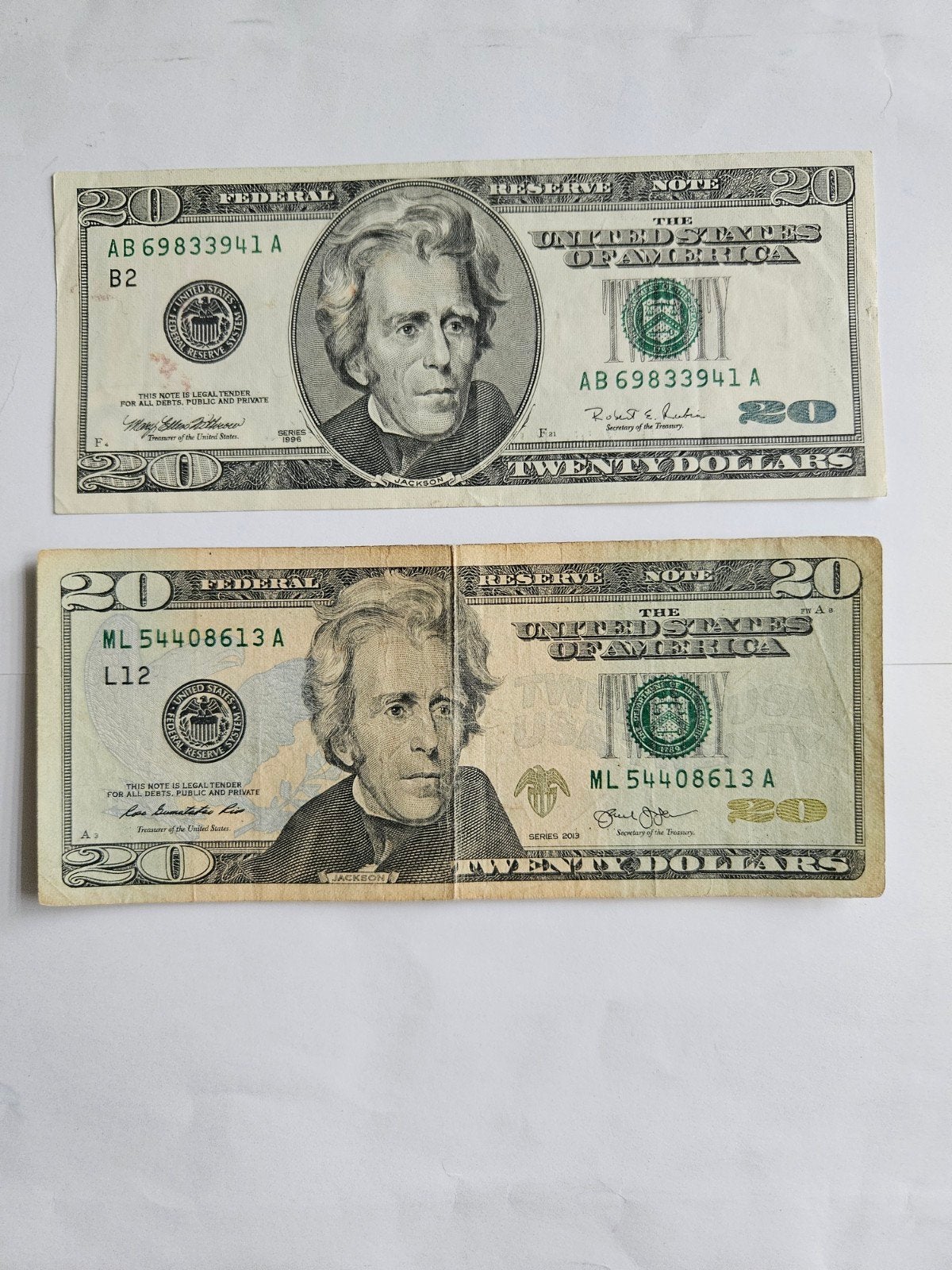 2 x 20 dollars USA set verschillende jaren, Ophalen of Verzenden, Noord-Amerika, Setje