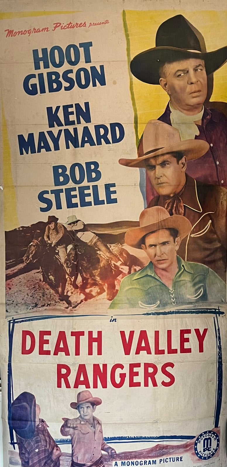 REUSACHTIGE FILMPOSTER, DEATH VALLEY RANGERS, 1943, Ophalen, Deurposter of groter, Film en Tv, Rechthoekig Staand